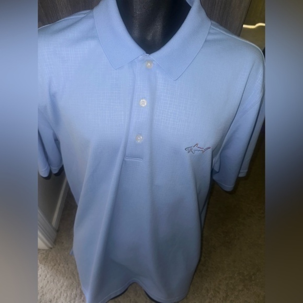 Men’s used play dry size XL blue Greg Norman collection golf polo shirt - Picture 1 of 4